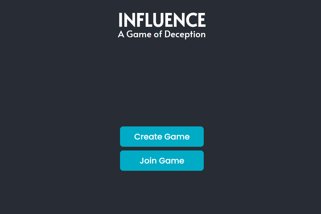 Screenshot of Influence webapp
